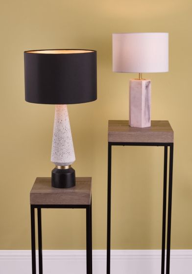Där Lighting Onora Table Lamp White & Black With Shade