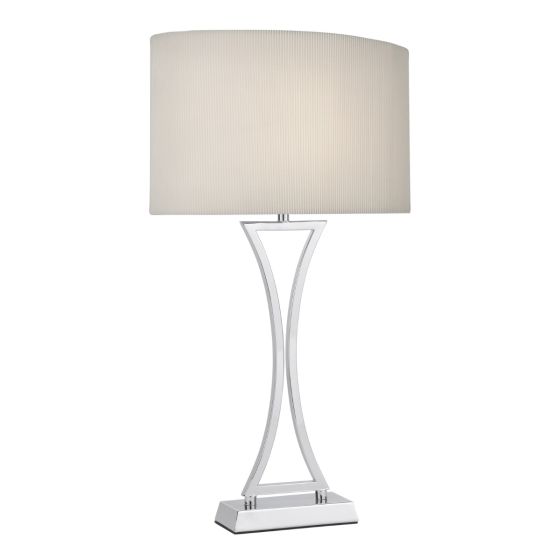 Där Lighting Oporto Table Lamp Polished Chrome With Shade