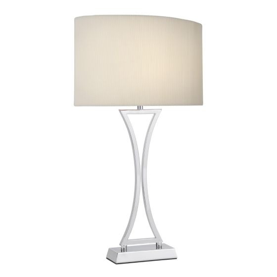 där lighting Oporto Table Lamp Polished Chrome With Shade