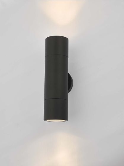 Där Lighting Ortega Outdoor 2 Light Wall Light Matt Black IP65
