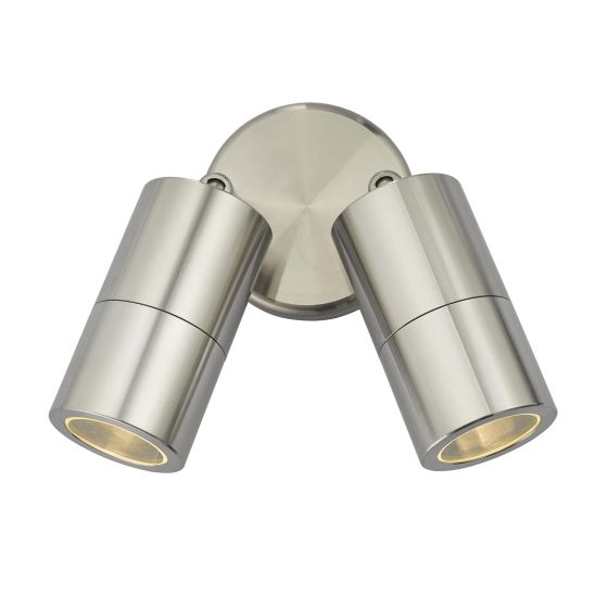där lighting Ortega Outdoor 2 Light Wall Spotlight Aluminium IP65