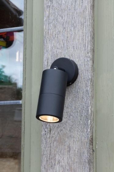 Där Lighting Ortega Outdoor Single Spotlight Matt Black IP65