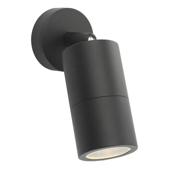där lighting Ortega Outdoor Single Spotlight Matt Black IP65