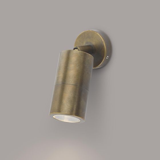 Där Lighting Ortega Outdoor Single Spotlight Natural Brass IP65
