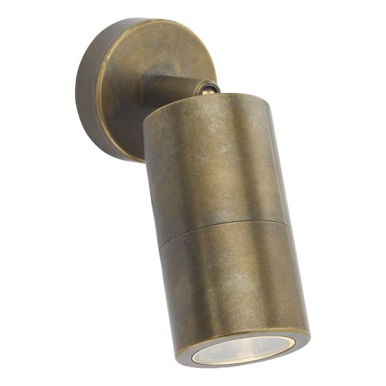 där lighting Ortega Outdoor Single Spotlight Natural Brass IP65