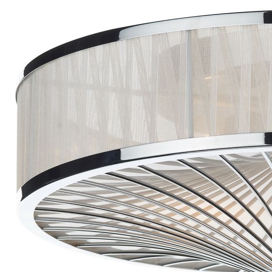 Där Lighting Oslo 3 Light Flush Polished Chrome/ White