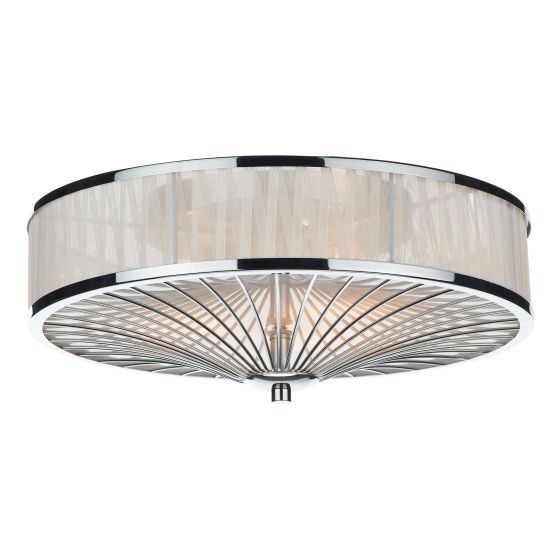 Där Lighting Oslo 3 Light Flush Polished Chrome/ White