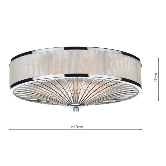 Där Lighting Oslo 3 Light Flush Polished Chrome/ White