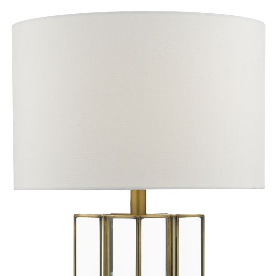 där lighting Osuna Table Lamp Natural Brass Glass With Shade