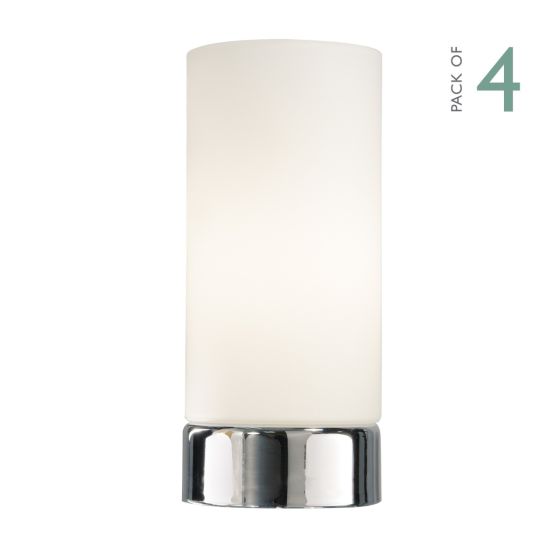 Där Lighting Owen Touch Table Lamp Polished Chrome Opal Glass (Multipack)