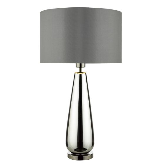 Där Lighting Pablo Table Lamp Black Chrome Smoked Glass With Shade