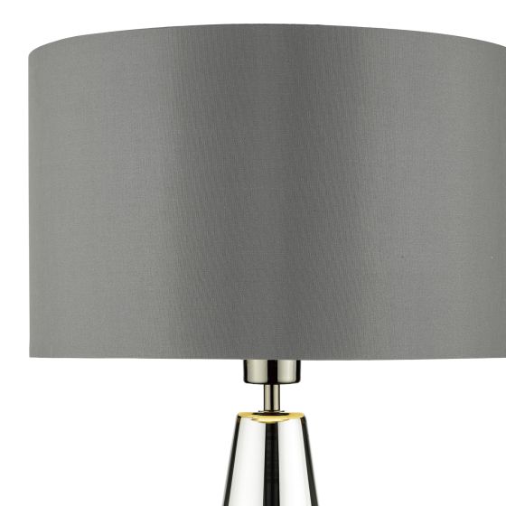 där lighting Pablo Table Lamp Black Chrome Smoked Glass With Shade
