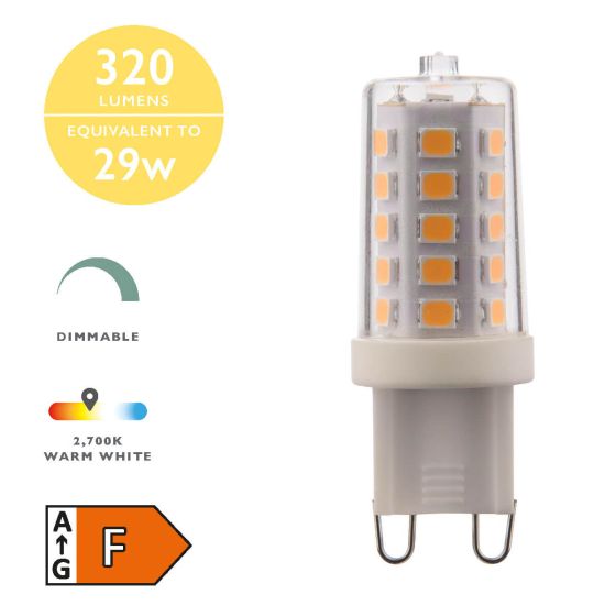 där lighting (Pack of 10) LED G9 Light Bulb (Lamp) 3.5W 320LM
