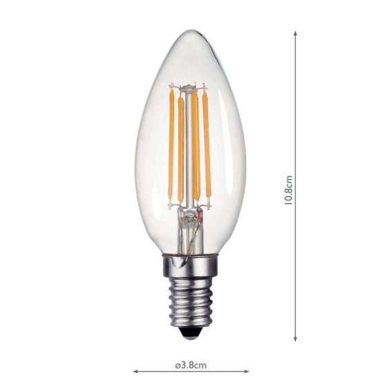 Där Lighting (Pack Of 5) LED Candle Light Bulb (Lamp) SES/E14 4W 400LM