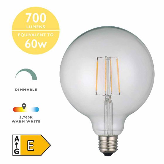 där lighting (Pack of 5) LED Large Globe Light Bulb (Lamp) ES/E27 6W 700LM