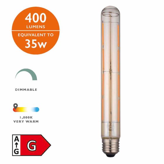 där lighting (Pack of 5) LED Tube Light Bulb (Lamp) ES/E27 6W 400LM