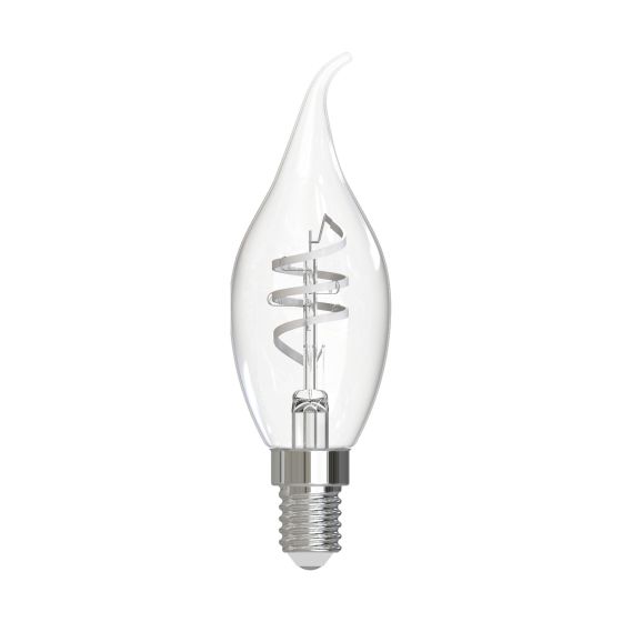 Där Lighting (Pack Of 6) LED SES/E14 Flame Tip Candle White Filament Light Bulb 4.6w 470lm 2700k Warm White