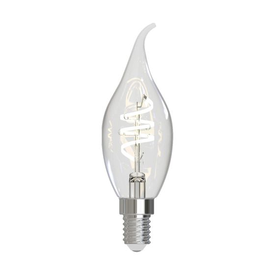 Där Lighting (Pack Of 6) LED SES/E14 Flame Tip Candle White Filament Light Bulb 4.6w 470lm 2700k Warm White