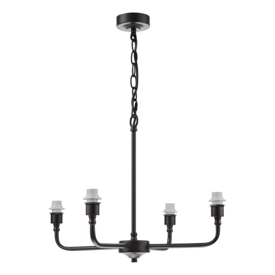 där lighting Padme 4 Light Pendant Matt Black Fitting Only