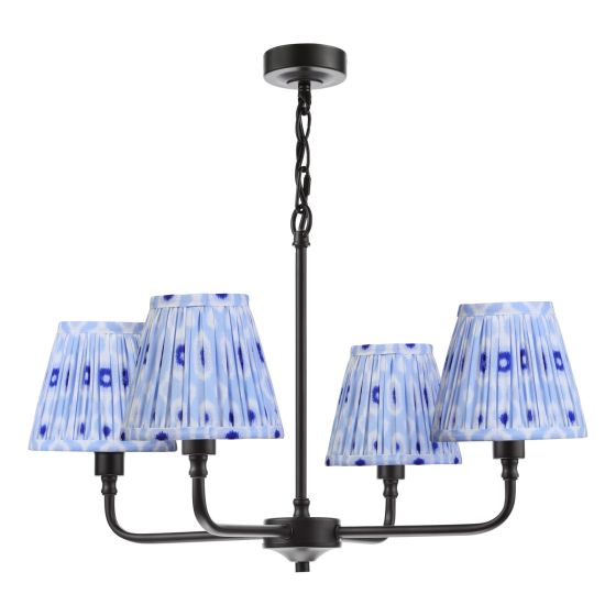 Där Lighting Padme 4 Light Pendant Matt Black With Shade