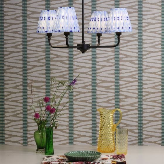 Där Lighting Padme 4 Light Pendant Matt Black With Shade