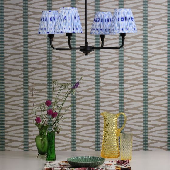 Där Lighting Padme 4 Light Pendant Matt Black With Shade