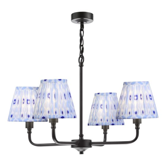där lighting Padme 4 Light Pendant Matt Black With Shade