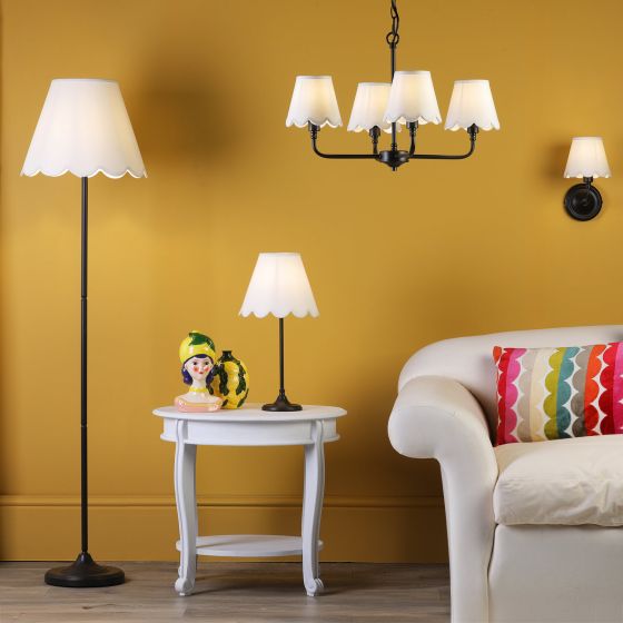 Där Lighting Padme Wall Light Matt Black With Shade