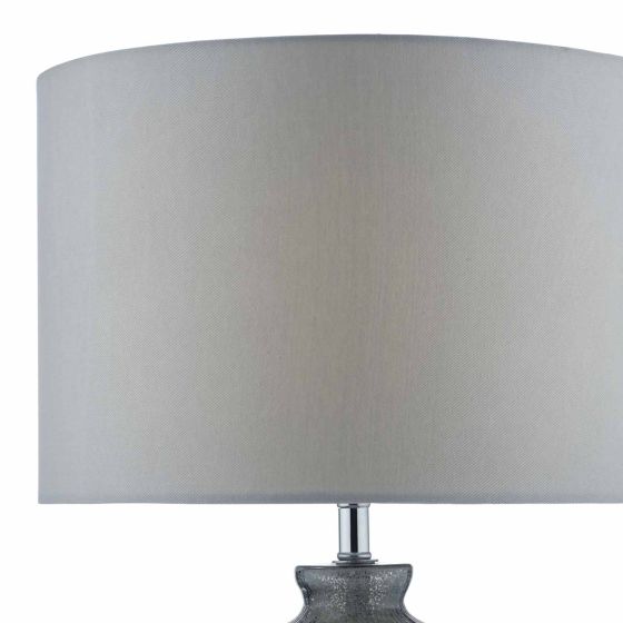 där lighting Pamplona Dual Light Table Lamp Grey Glass With Shade