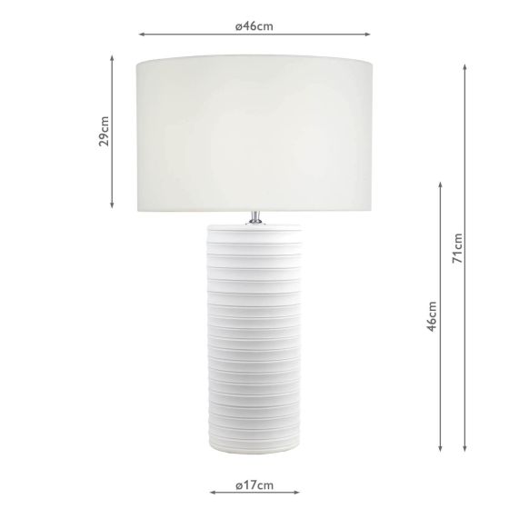 Där Lighting Pascha Table Lamp White Ceramic With Shade