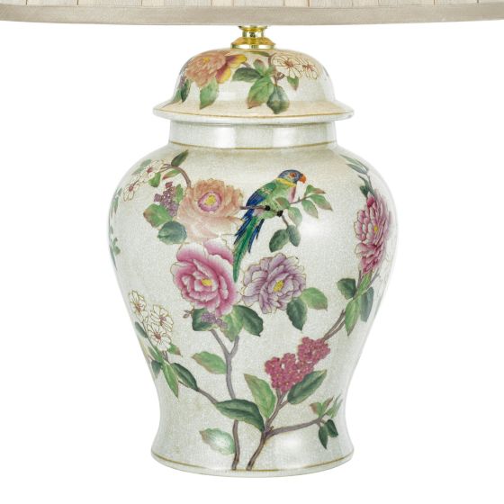 Där Lighting Peony Table Lamp Floral Design With Shade