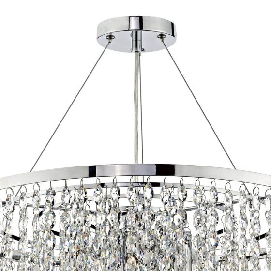 Där Lighting Pescara 5 Light Round Pendant Decorative Crystal