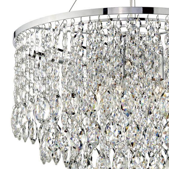 Där Lighting Pescara 5 Light Round Pendant Decorative Crystal
