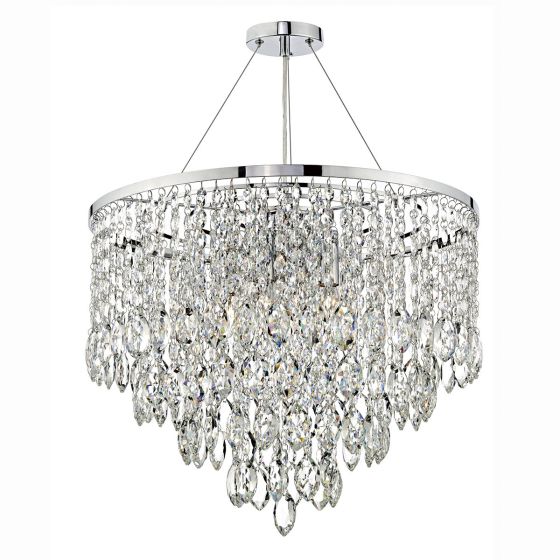 där lighting Pescara 5 Light Round Pendant Decorative Crystal