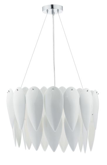 Där Lighting Phillipa 3 Light Pendant White Ceramic