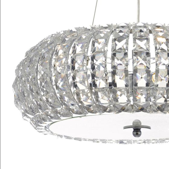 Där Lighting Piazza 3 Light Pendant Polished Chrome Crystal