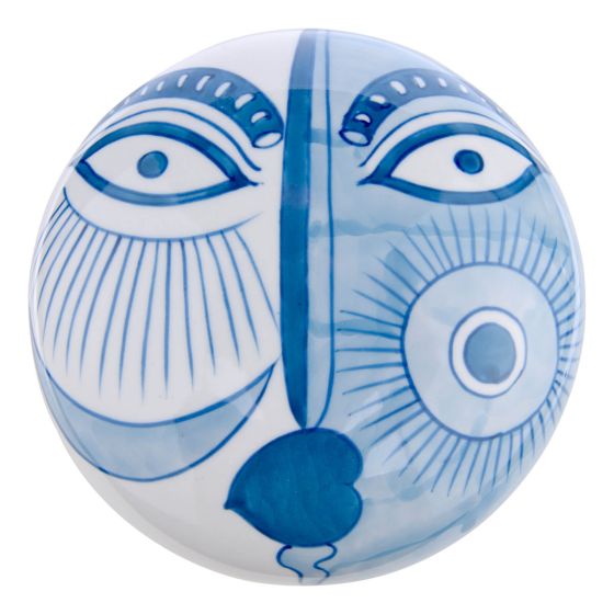 Där Lighting Picasso Ceramic Blue & White Trinket Pot