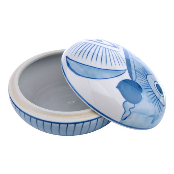 där lighting Picasso Ceramic Blue & White Trinket Pot