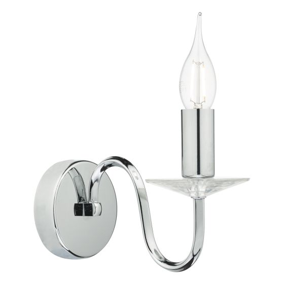 Där Lighting Pique Wall Light Polished Chrome Crystal