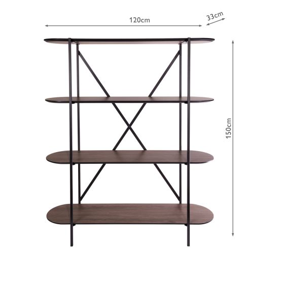 Där Lighting Poe Shelves Mocha Veneer And Matt Black