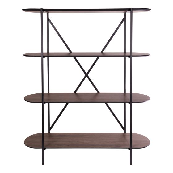 där lighting Poe Shelves Mocha Veneer and Matt Black