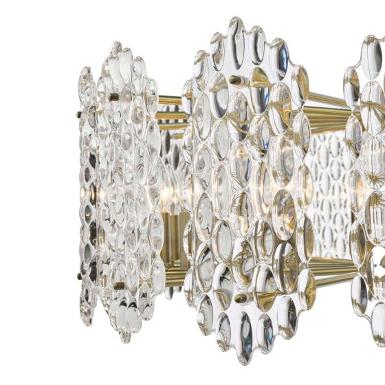 Där Lighting Porthos 15 Light Pendant Antique Brass Glass
