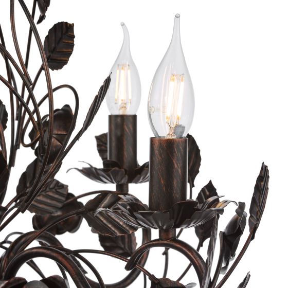 Där Lighting Priscilla 5 Light Pendant Matt Black/Bronze Fitting Only