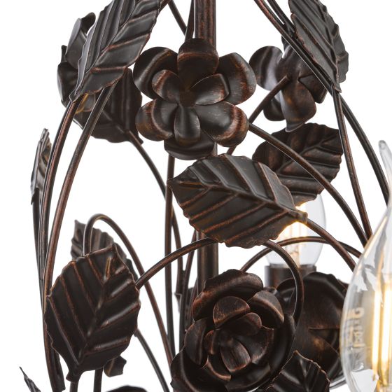 Där Lighting Priscilla 5 Light Pendant Matt Black/Bronze Fitting Only