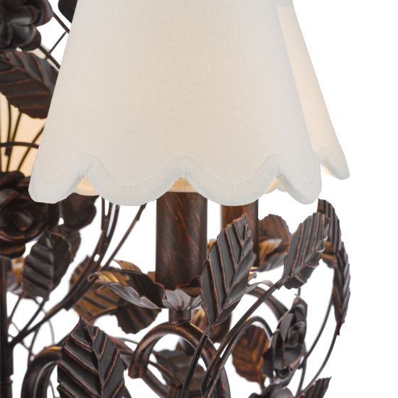 Där Lighting Priscilla 5 Light Pendant Matt Black With Shade