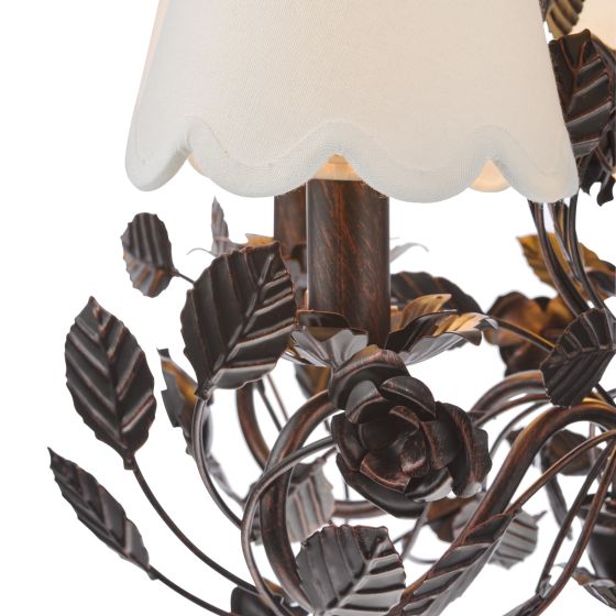 Där Lighting Priscilla 5 Light Pendant Matt Black With Shade