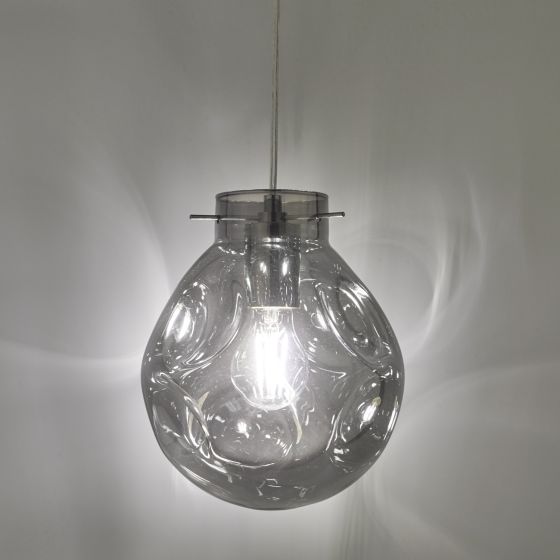 Där Lighting Quinn Pendant Polished Chrome & Smoked Glass