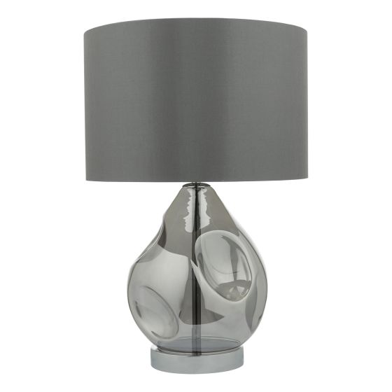 Där Lighting Quinn Table Lamp Smoked Glass With Shade