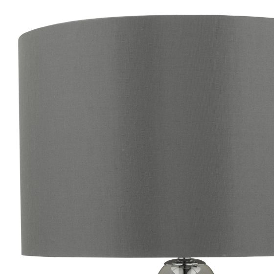 där lighting Quinn Table Lamp Smoked Glass With Shade