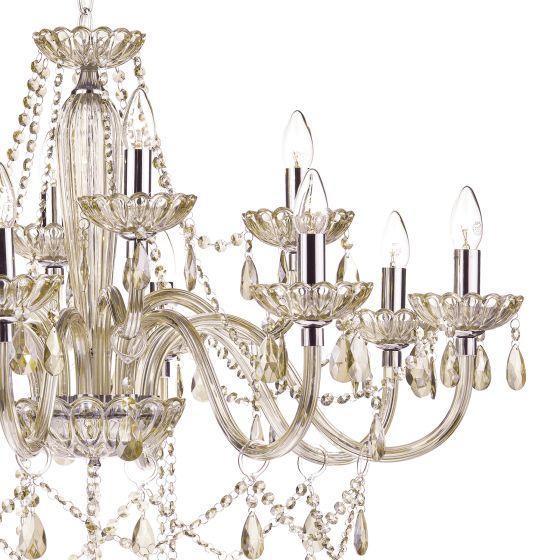 Där Lighting Raphael 12 Light Chandelier Champagne Crystal